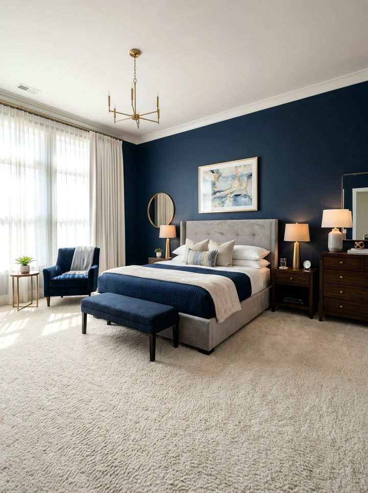Navy Blue Master Bedroom - 30 bedroom navy walls