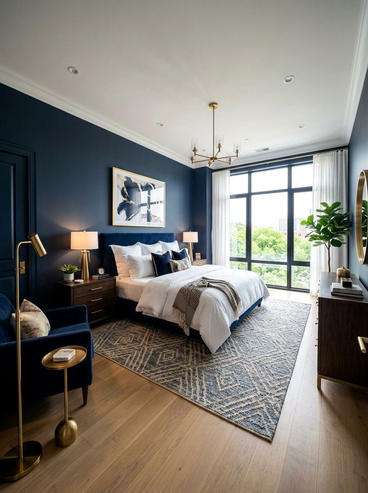 Navy Blue Master Suite - 30 grand bedroom ideas