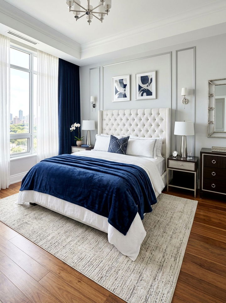 Navy Blue Plush Fleece Blanket - 30 bedroom fleece blankets