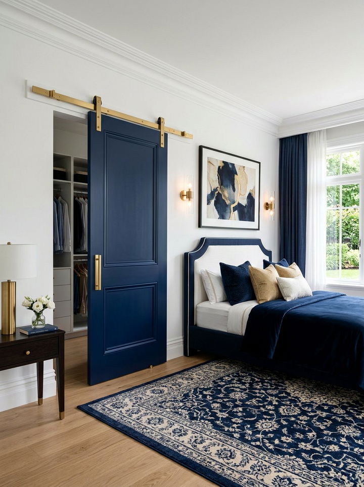 Navy Blue Sliding Door - 30 bedroom sliding doors