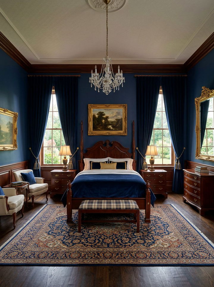 Navy Blue Traditional Bedroom - 30 modern navy bedroom ideas