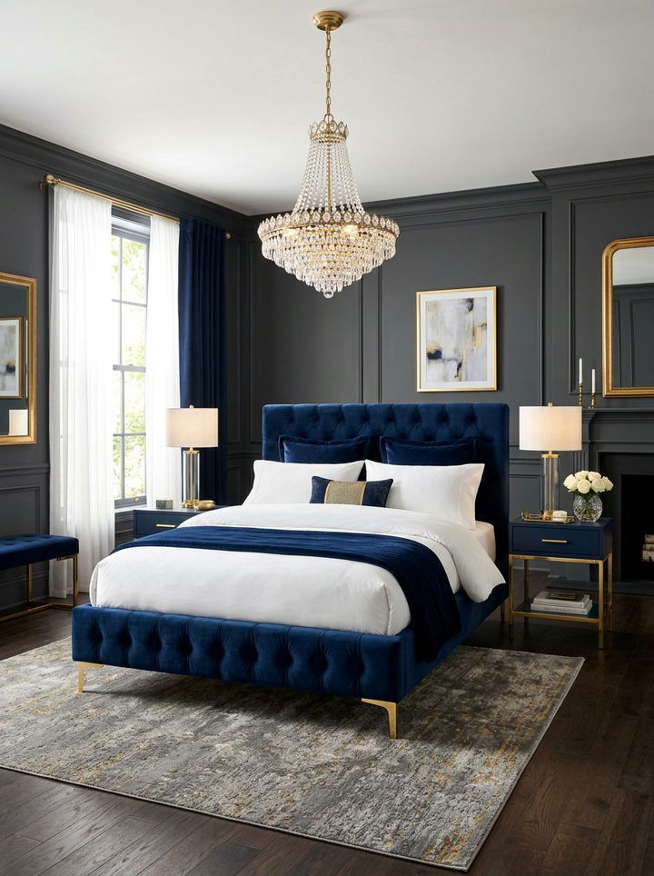 Navy Blue Velvet Bedroom Set - 30 affordable bedroom sets