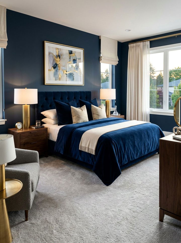 Navy Blue Velvet Bedspread - 30 bedroom bedspreads