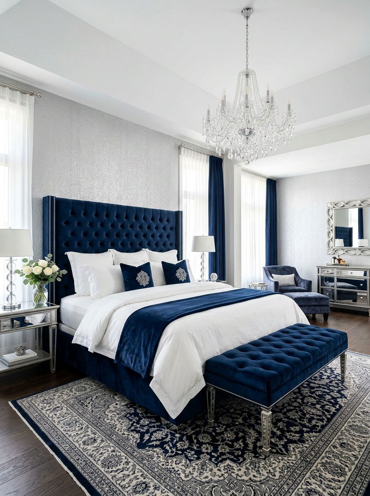Navy Blue Velvet Furniture - 30 galaxy bedroom ideas