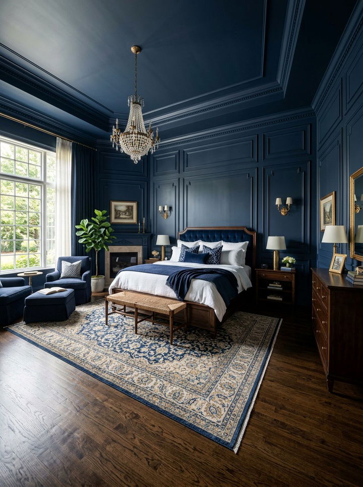 Navy Blue Wainscoting Bedroom - 30 bedroom navy walls