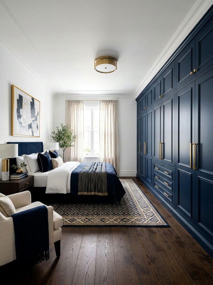 Navy Blue Wardrobe - 30 bedroom built-in wardrobes