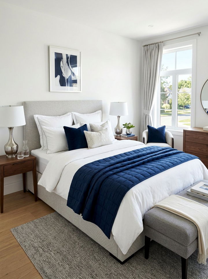 Navy Blue Weighted Blanket - 30 bedroom weighted blankets