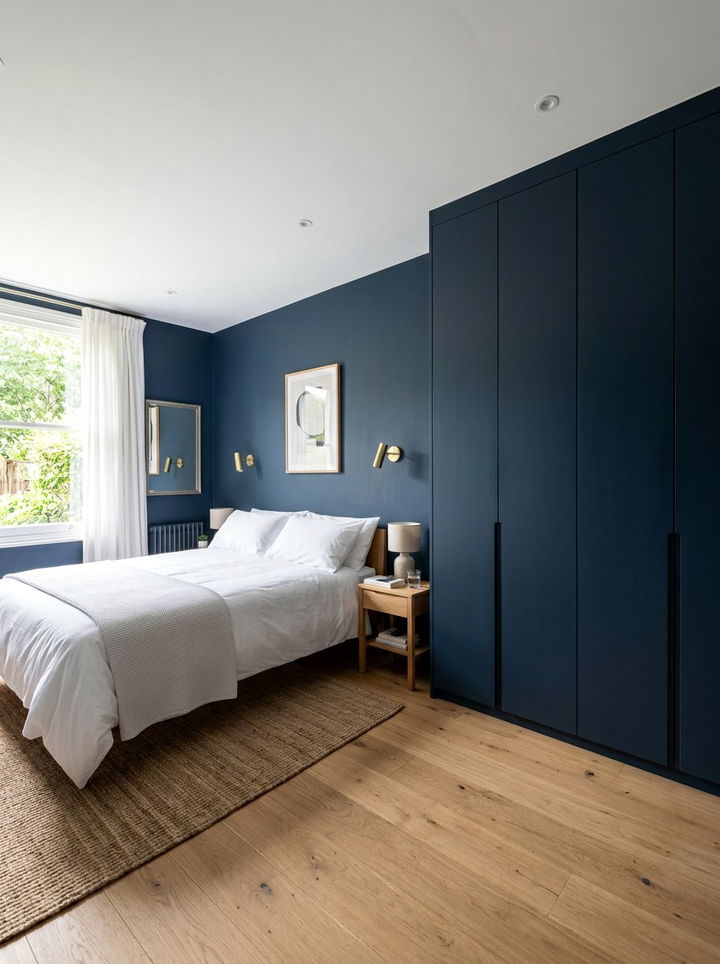 Navy Built In Wardrobe Bedroom - 30 minimalist navy bedroom ideas