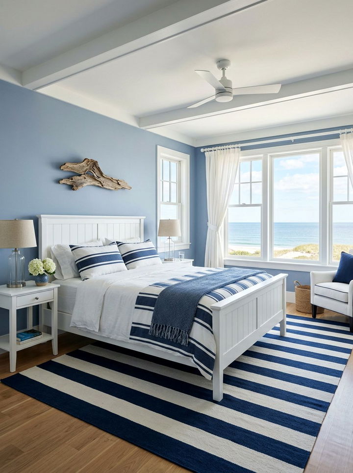 Navy Coastal Bedroom - 30 minimalist navy bedroom ideas