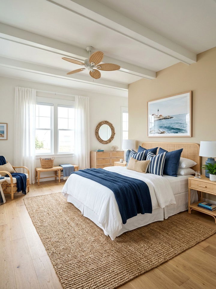 Navy Coastal Style Bedroom - 30 navy bedroom design ideas