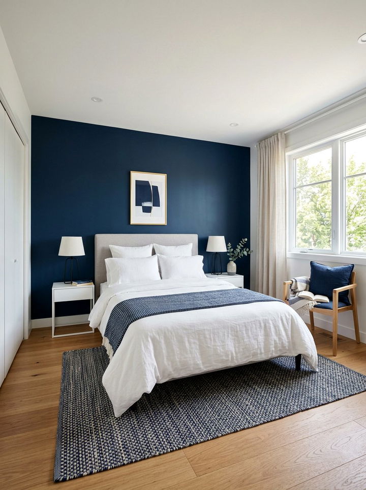 Navy Guest Bedroom - 30 minimalist navy bedroom ideas