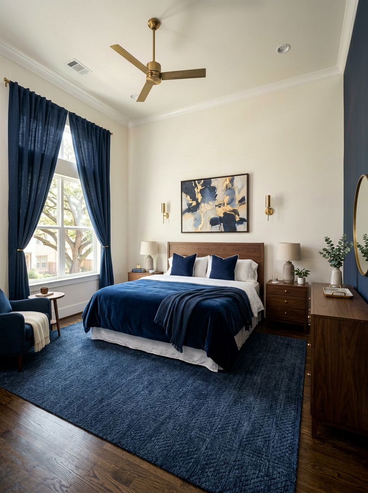 Navy Master Bedroom - 30 minimalist navy bedroom ideas