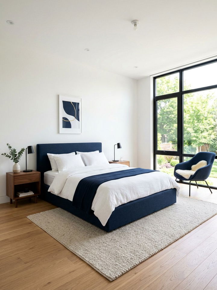 Navy Platform Bed Bedroom - 30 minimalist navy bedroom ideas