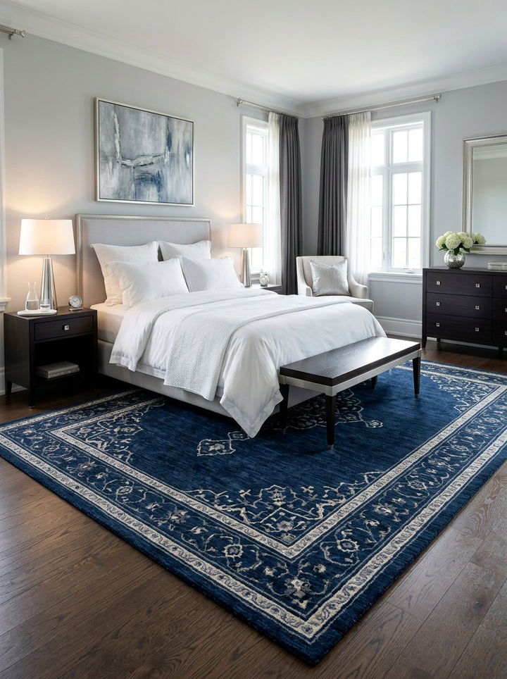 Navy Wool Rug - 30 bedroom wool rugs