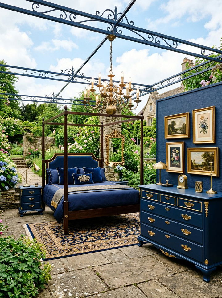 Navy and gold bedroom decor - 30 traditional navy bedroom ideas