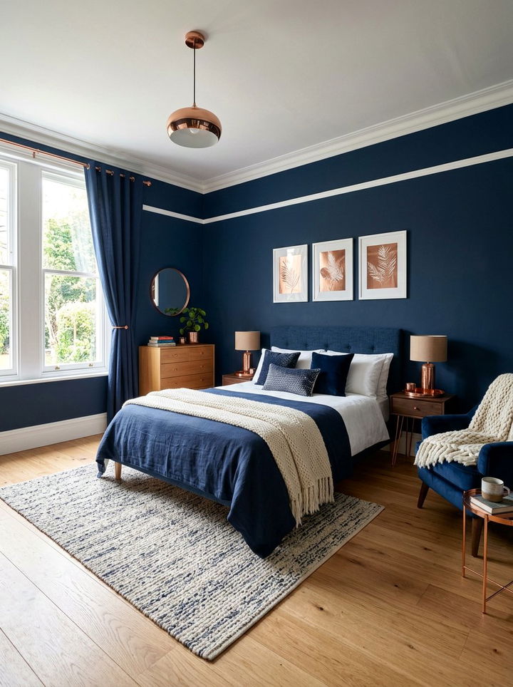 Navy blue bedroom - 30 Nordic bedroom color ideas
