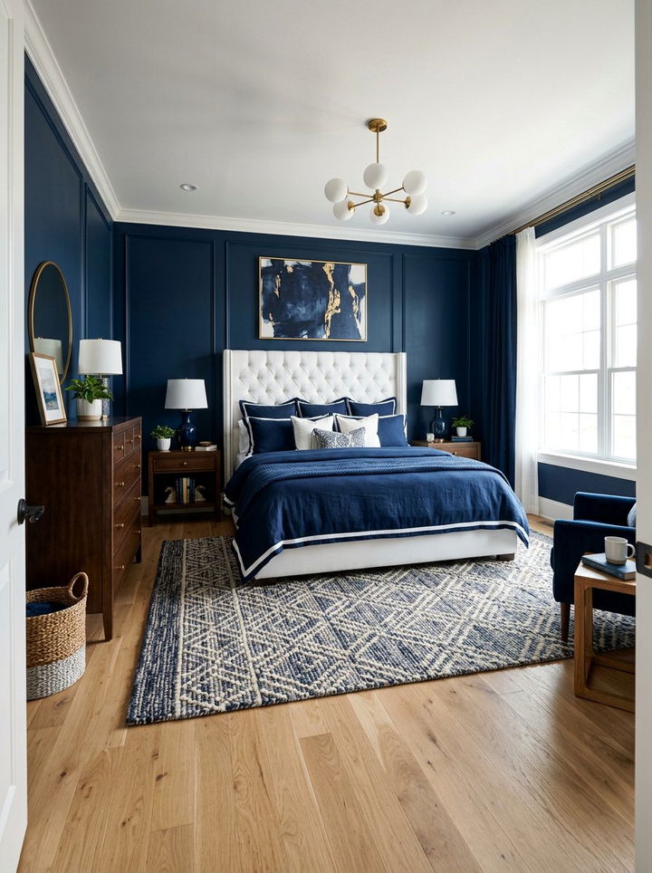 Navy blue bedroom - 30 romantic bedroom color ideas