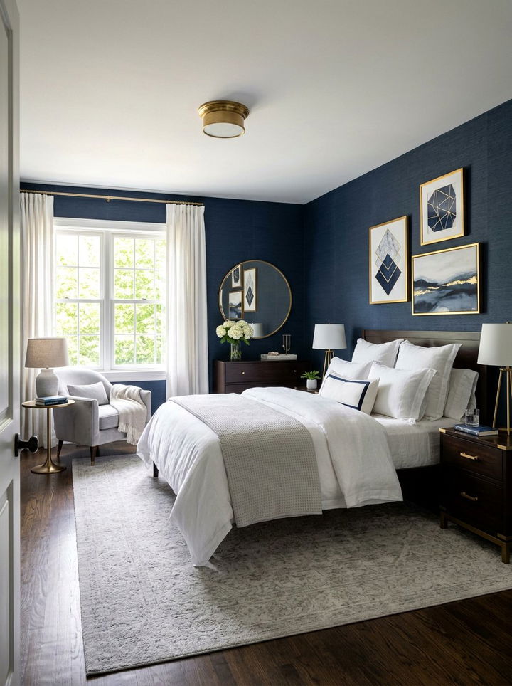 Navy blue bedroom wallpaper - 30 bedroom wallpaper ideas