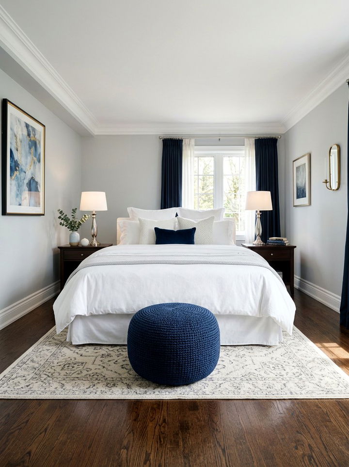 Navy blue pouf - 30 bedroom poufs