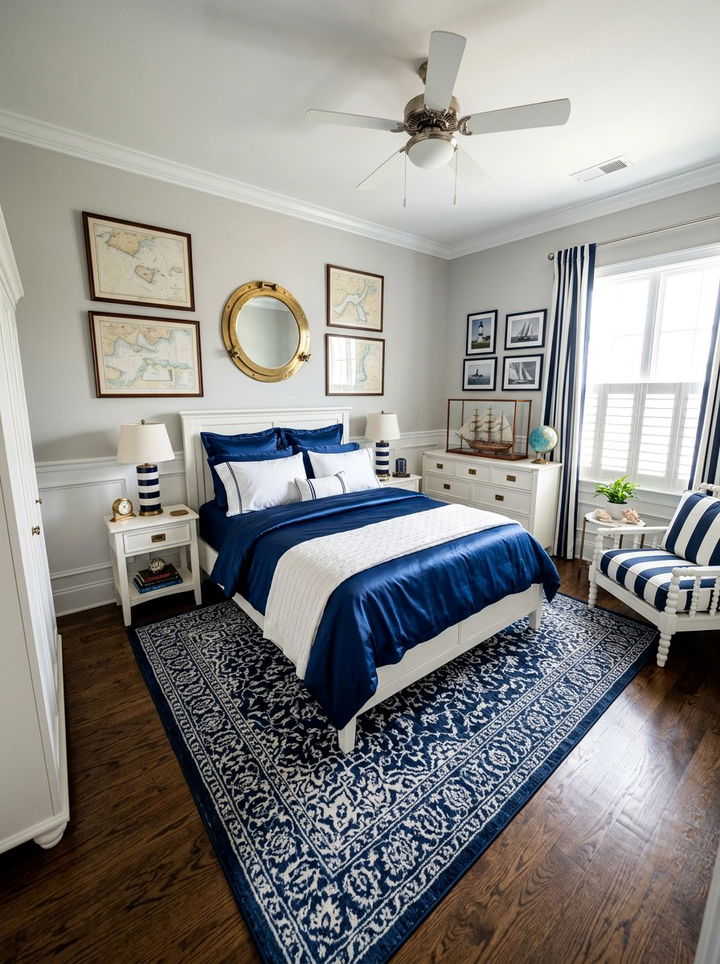 Navy blue silk sheets - 30 bedroom silk bedding ideas