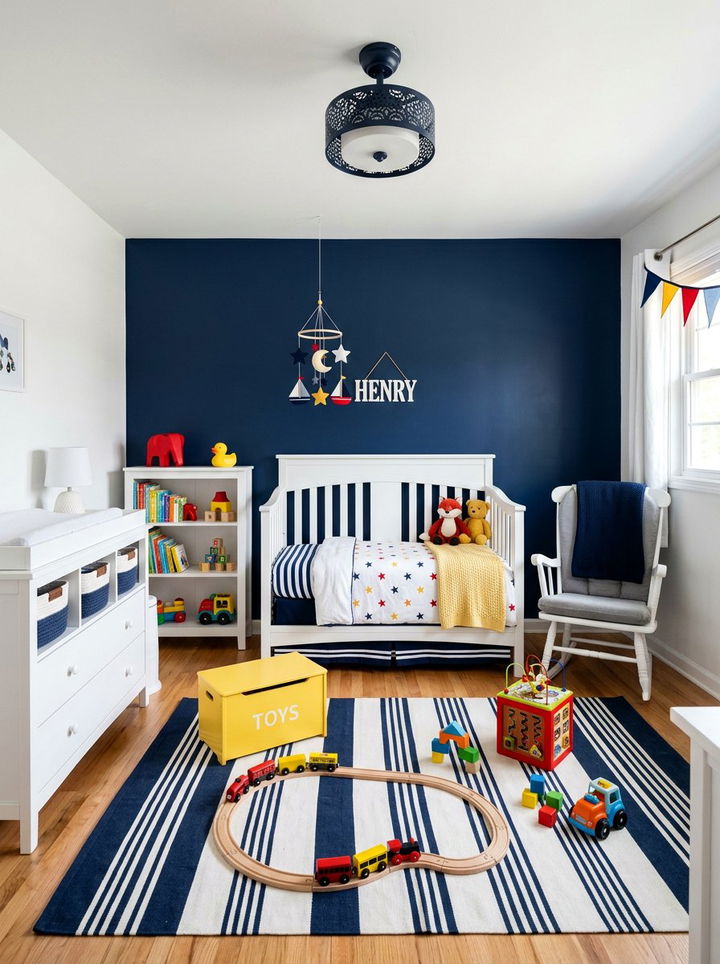 Navy blue toddler room - 30 toddler bedroom ideas