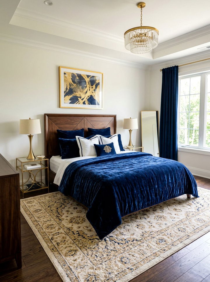 Navy blue velvet comforter - 30 bedroom comforters