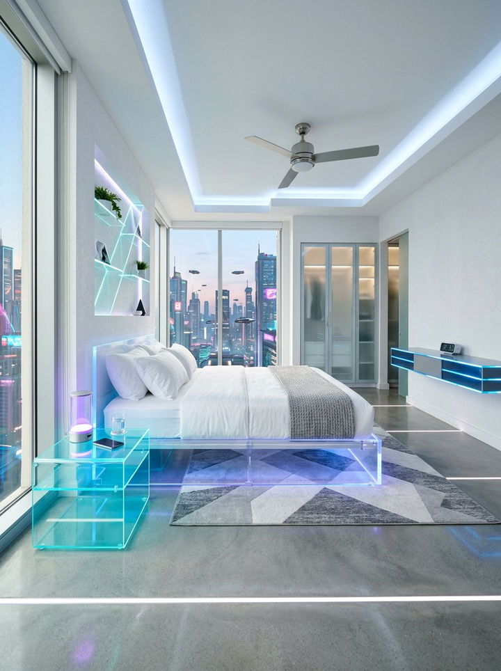 Neon Acrylic Furniture Decor - 30 neon color bedroom ideas