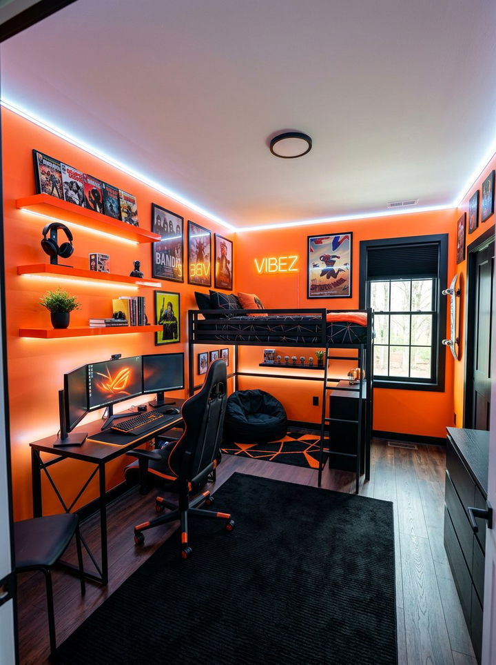 Neon Orange Teen Bedroom - 30 orange bedroom ideas