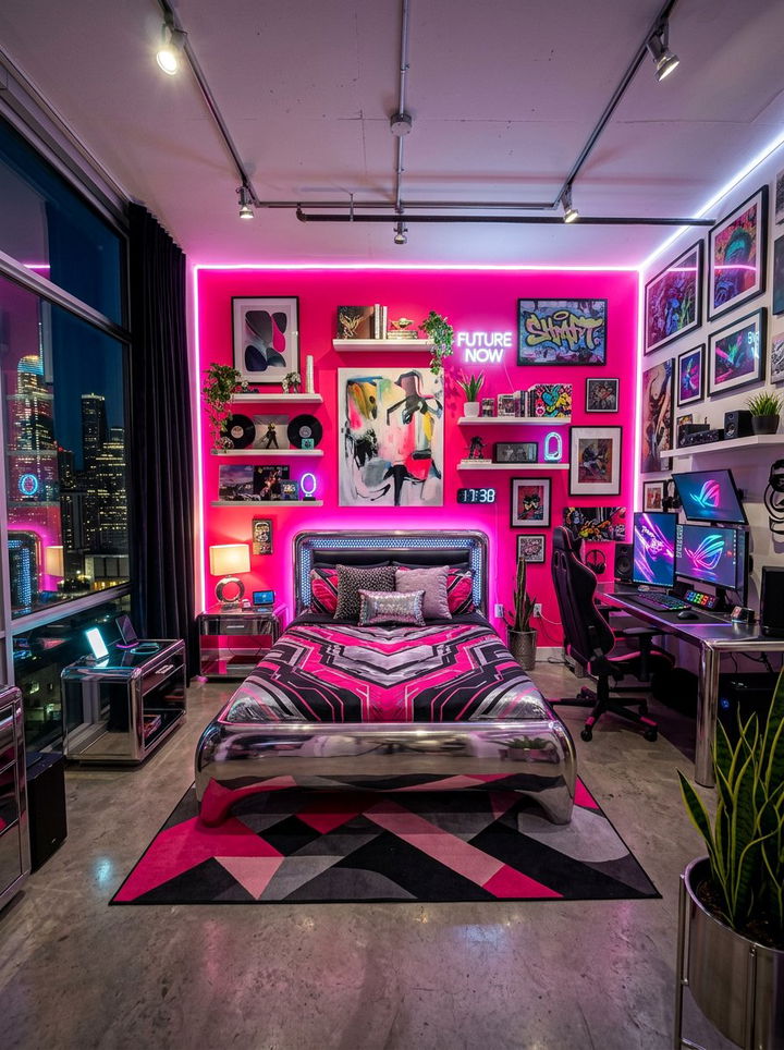 Neon Pink Bedroom - 30 bedroom pink walls