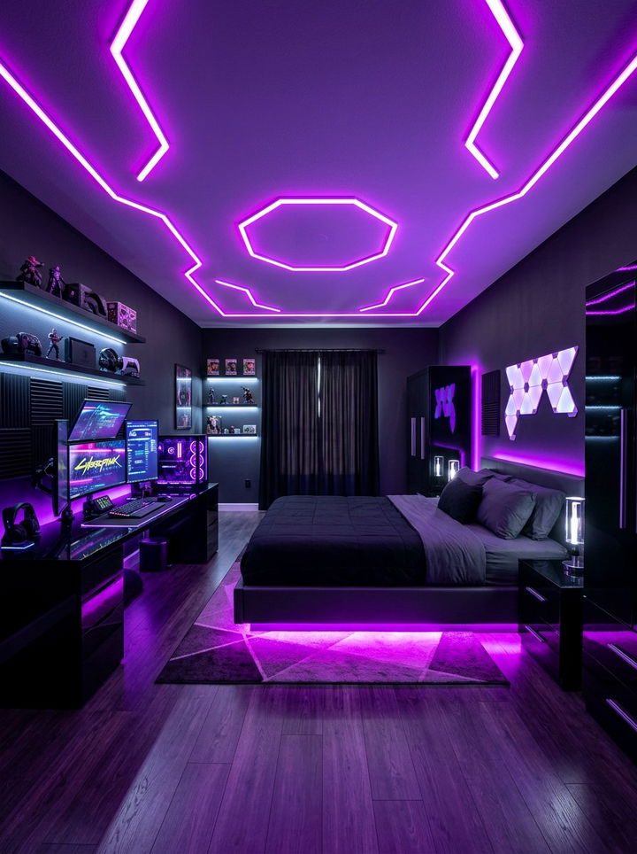 Neon Purple Bedroom - 30 purple bedroom ideas