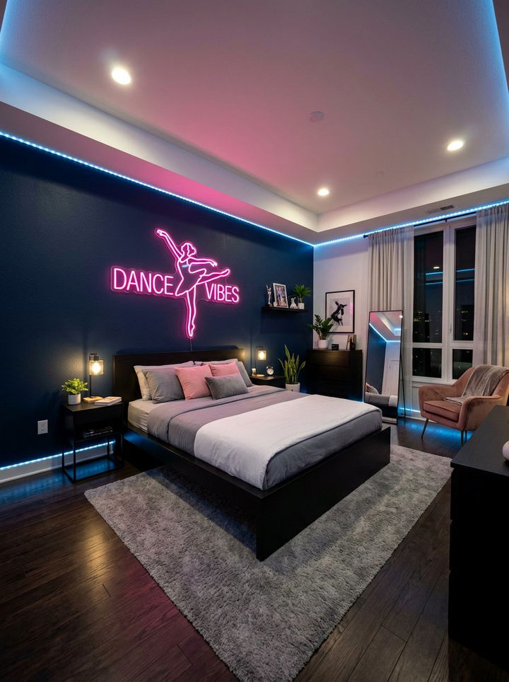 Neon Sign Dance Bedroom - 30 dance bedroom ideas