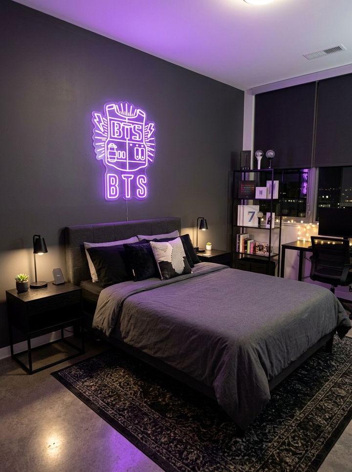 Neon Sign Kpop Bedroom - 30 K-pop bedroom ideas