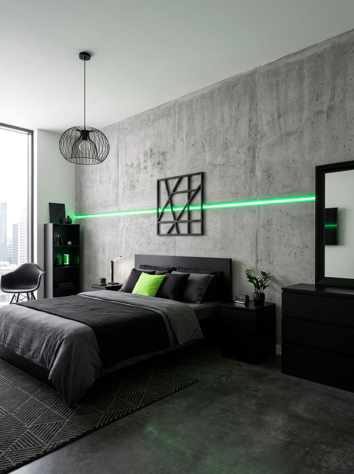Neon and neutral bedroom - 30 color block bedroom ideas