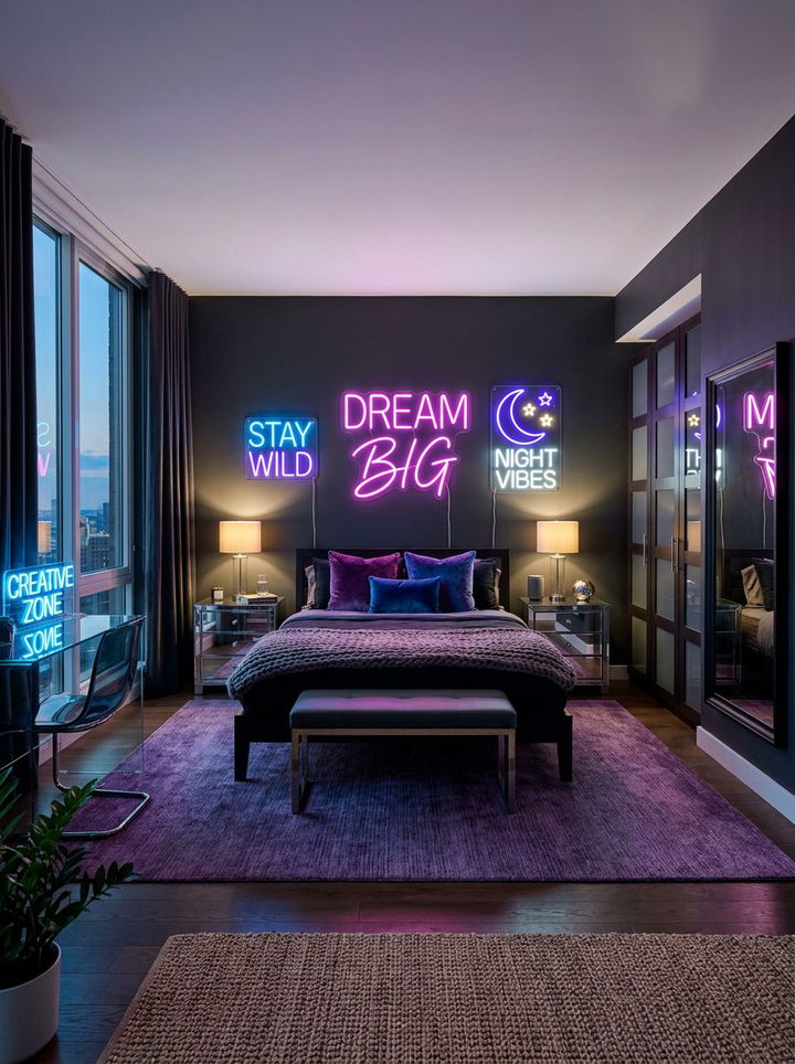Neon bedroom - 30 nerd bedroom ideas