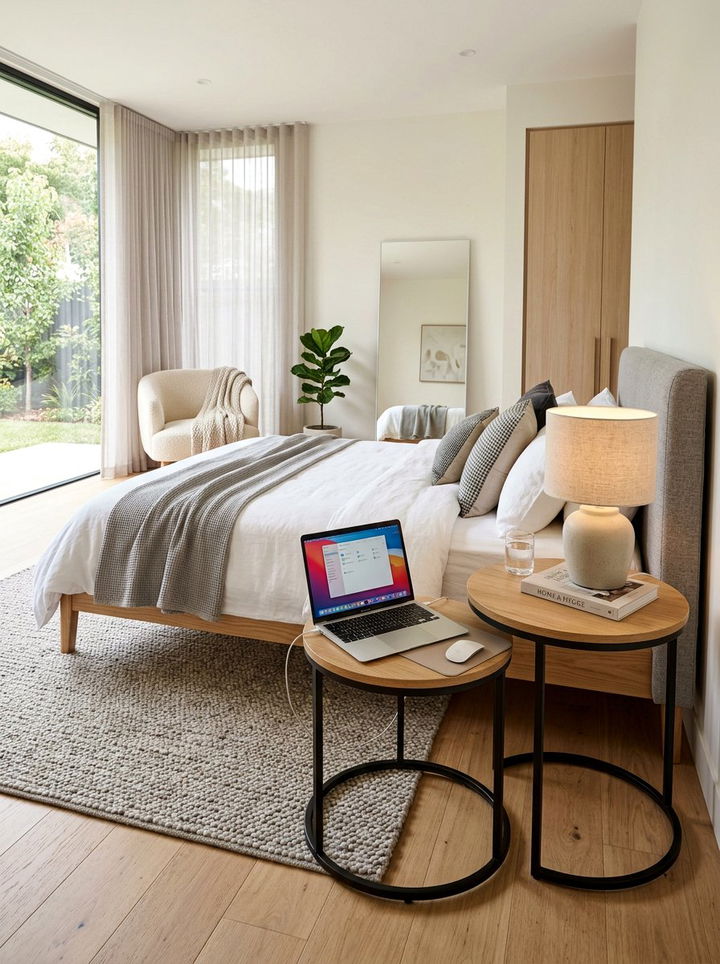 Nested Round Nightstand - 30 bedroom round nightstands