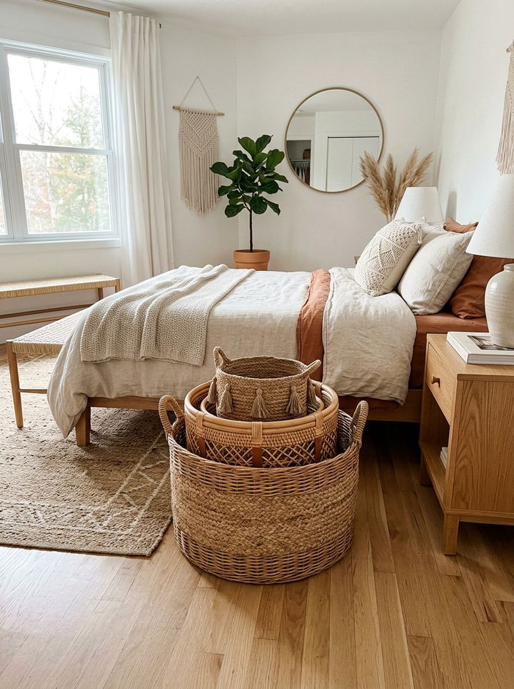Nesting Baskets For Versatility - 30 bedroom storage bins