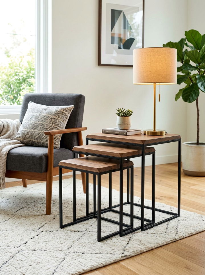 Nesting Side Tables - 30 bedroom compact furniture ideas