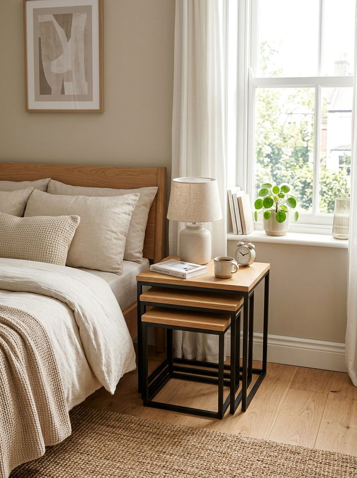 Nesting Tables - 30 bedroom space saving ideas