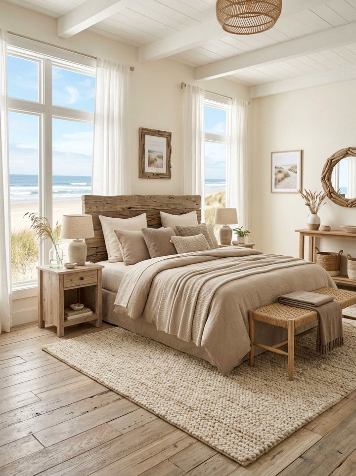 Neutral Beach Bedroom - 30 beach house bedroom ideas