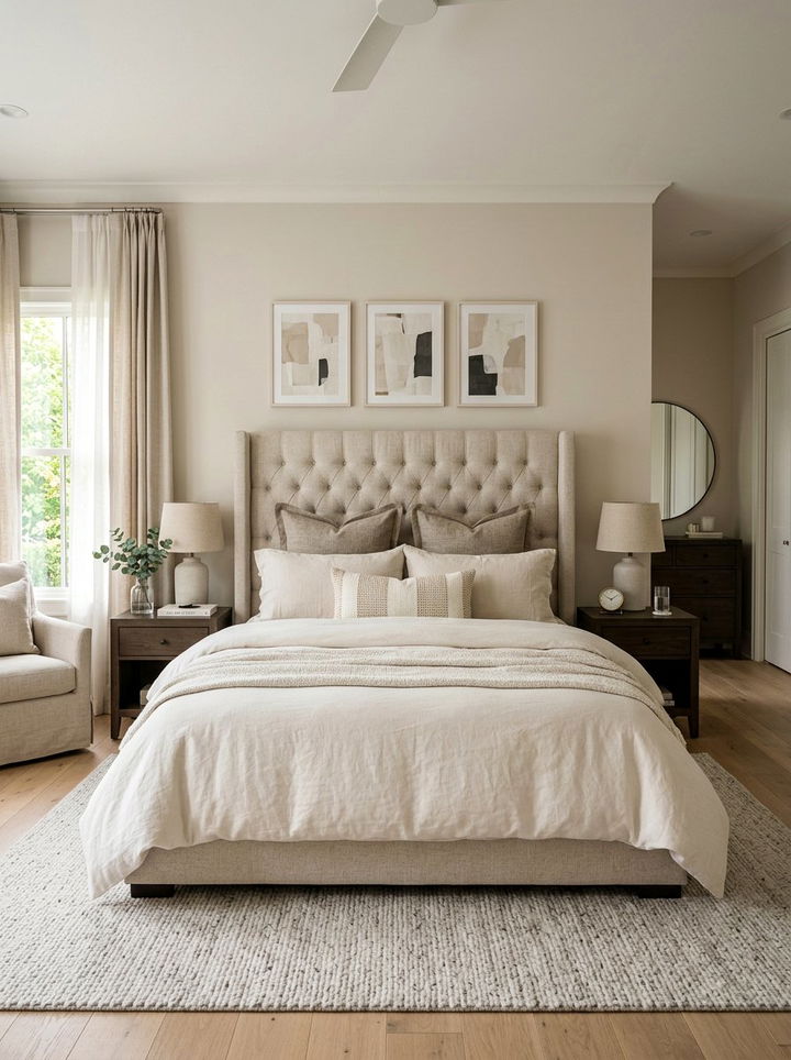 Neutral Euro Sham Bed - 30 bedroom decorative pillows