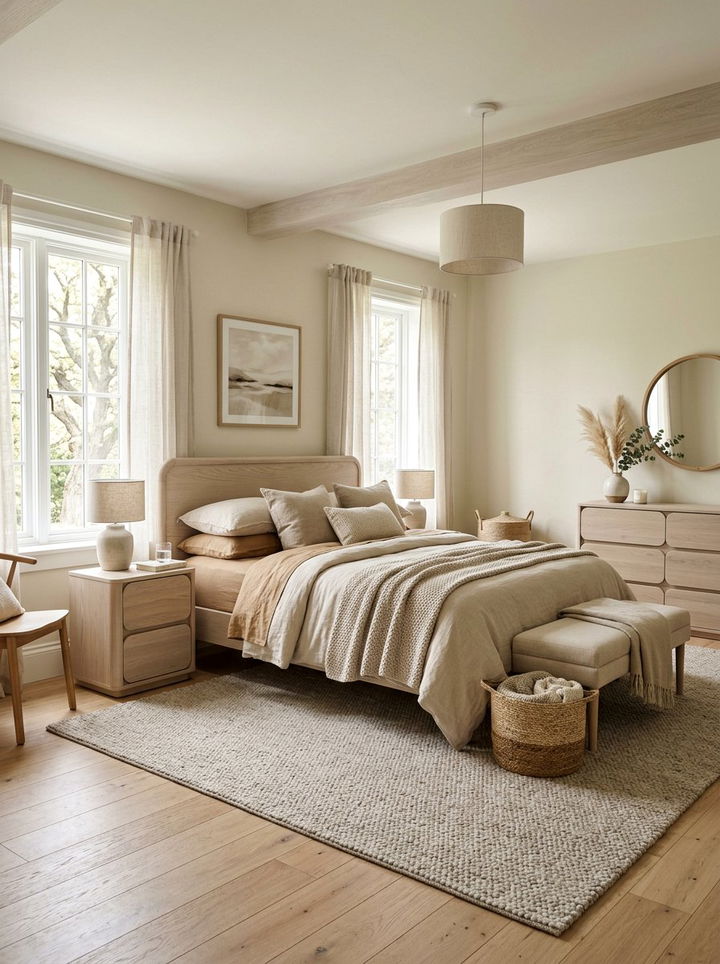 Neutral Farmhouse Bedroom - 30 farmhouse bedroom ideas