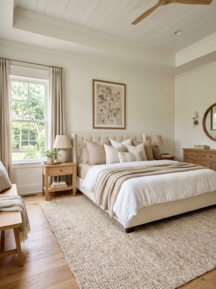 Neutral Farmhouse Master Bedroom - 30 farmhouse white bedroom ideas