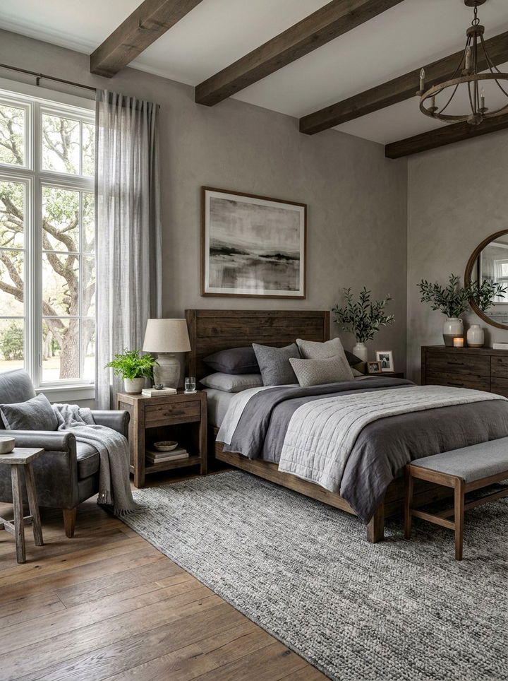 Neutral Gray Color Palette - 30 rustic gray bedroom ideas