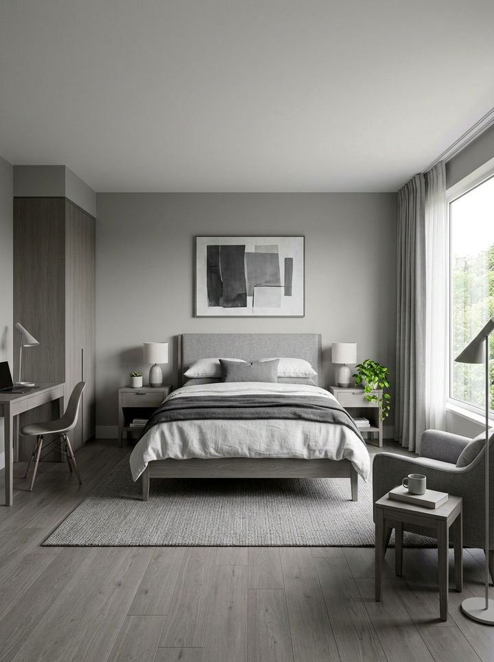 Neutral Gray Minimalist Bedroom - 30 minimalist gray bedroom ideas
