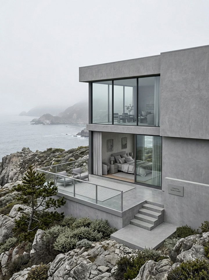 Neutral Grey Coastal Sanctuary - 30 coastal grey bedroom ideas