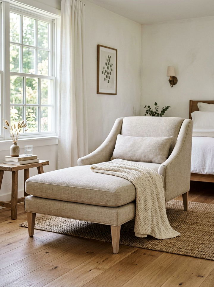 Neutral Linen Chaise Lounge - 30 bedroom chaise lounges
