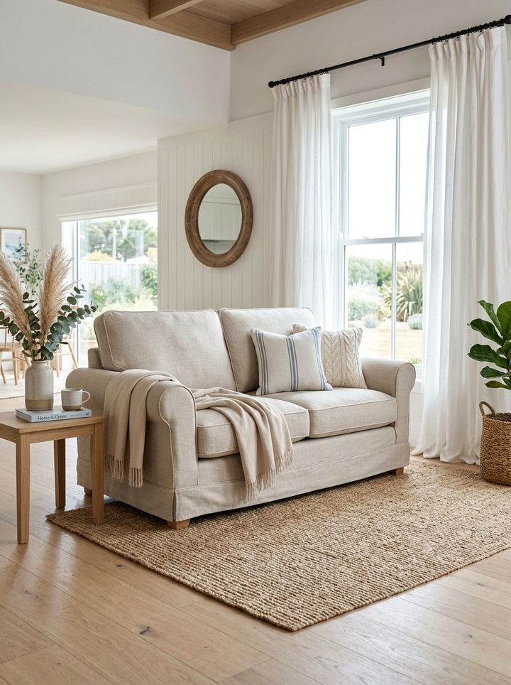 Neutral Linen Loveseat Bed - 30 bedroom sofa bed ideas