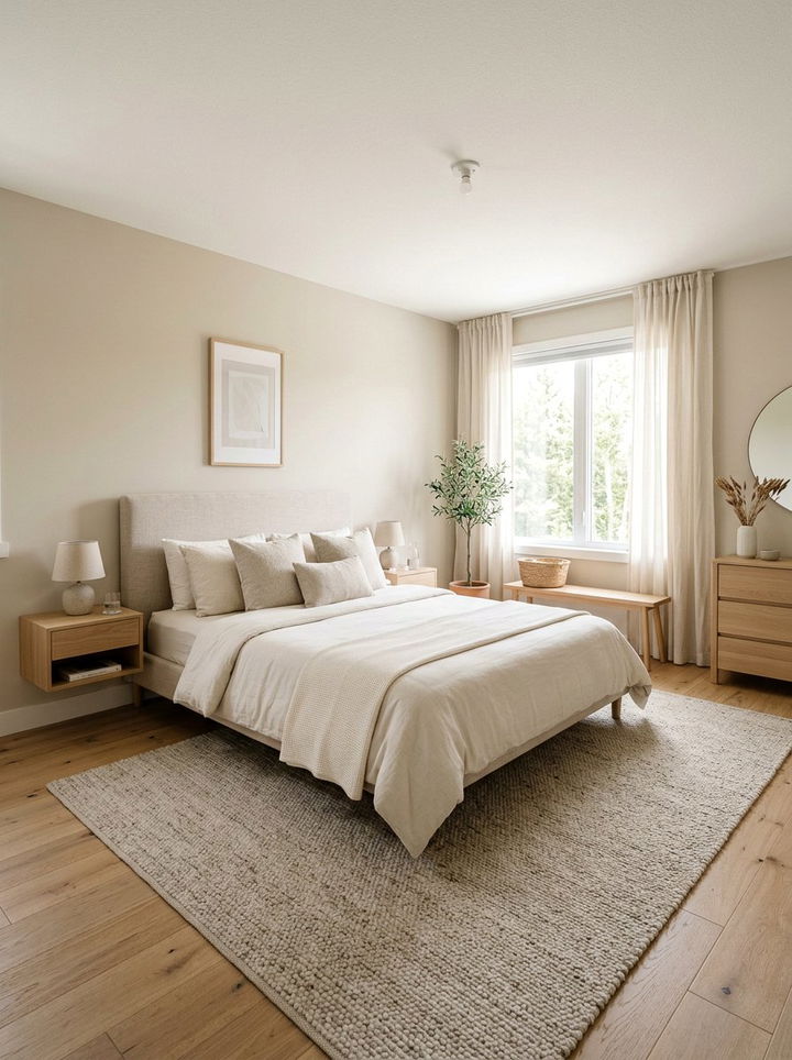 Neutral Minimalist Bedroom - 30 newlywed bedroom ideas