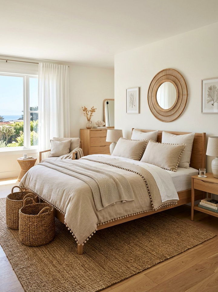 Neutral Pom Pom Bedding - 30 bedroom bedding sets