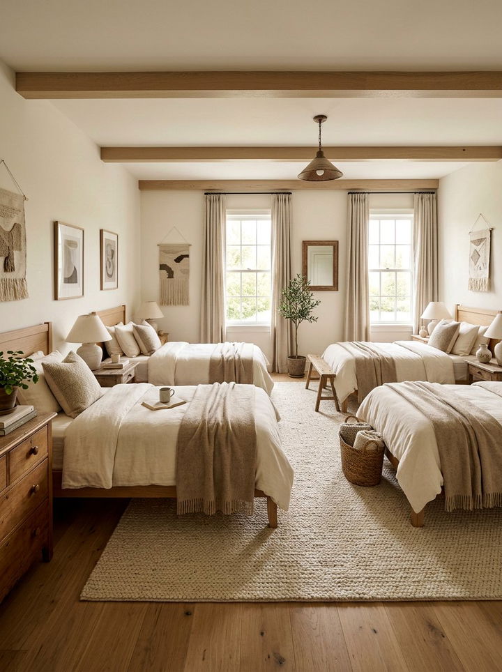 Neutral Quadruple Bedroom - 30 quadruple bedroom ideas